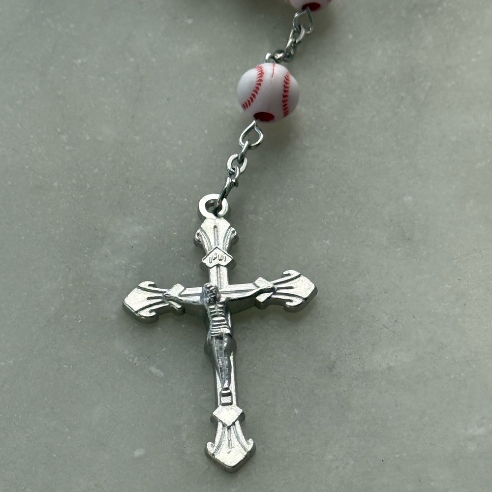 NEW Baseball Themed Beaded Rosary